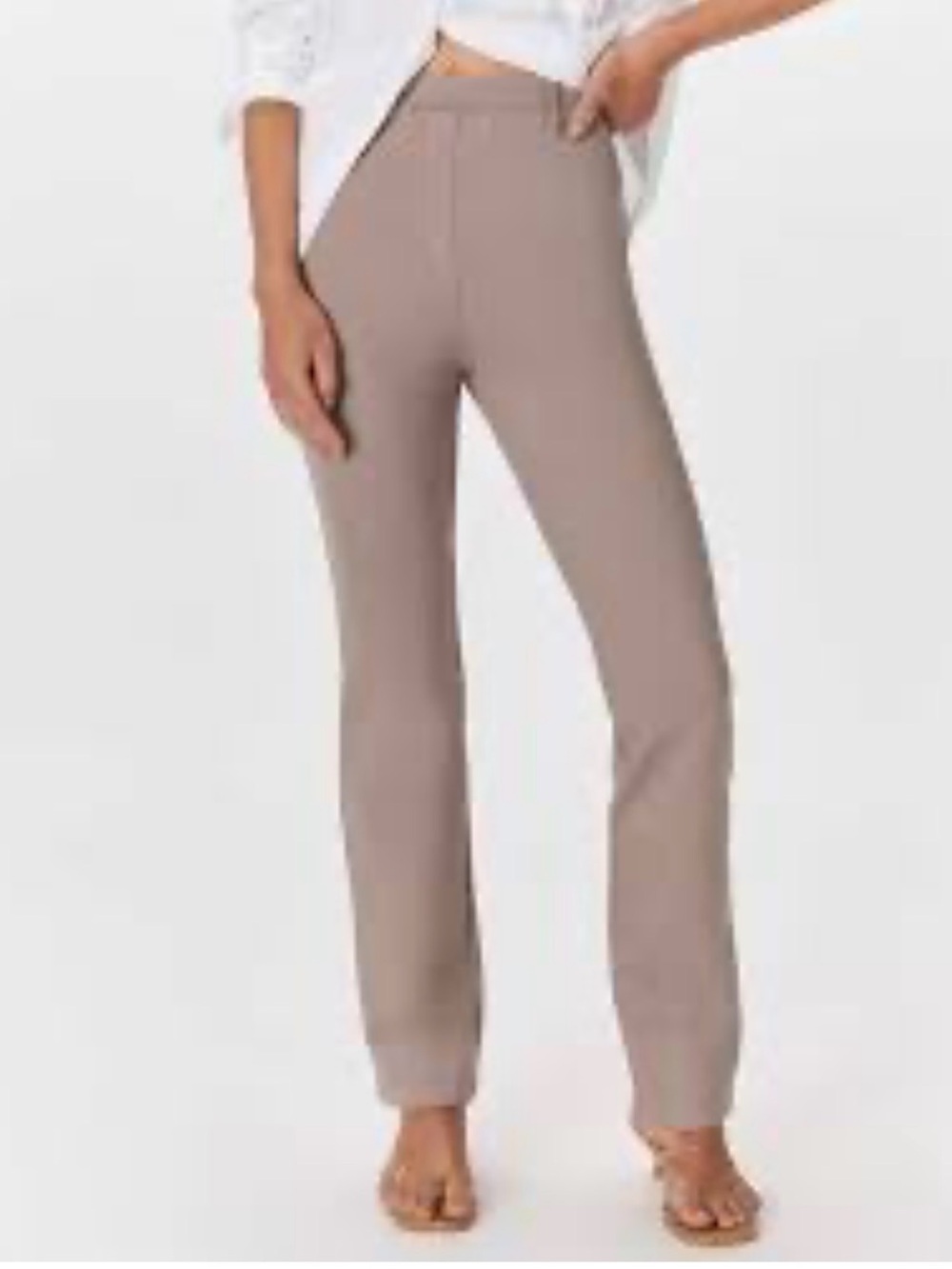 Quince Women's Ultra Stretch Ponte Straight Leg Pants Morel Gray M Work Office